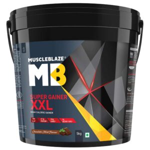 MuscleBlaze Super Gainer XXL Weight Gainer, 11 lb, Chocolate